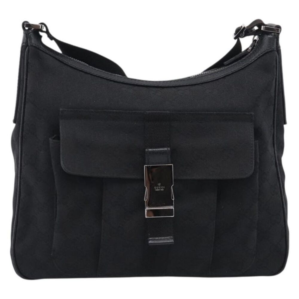 Gucci Shoulder Canvas Black Canvas Shoulder Bag Bag